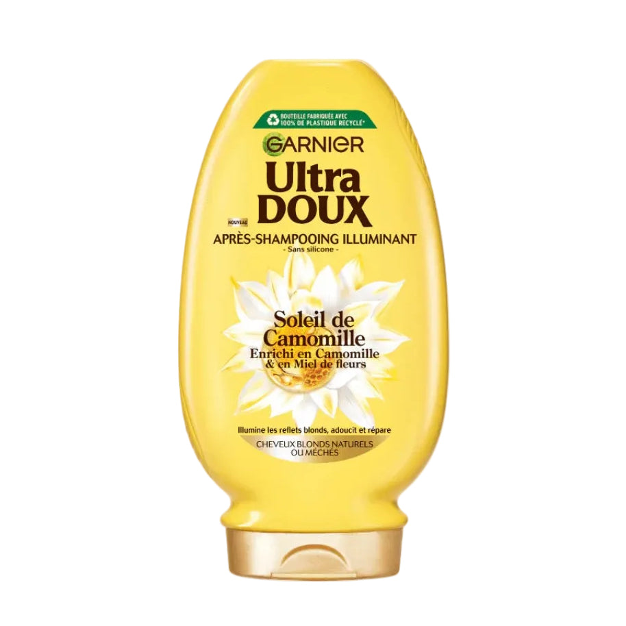 Garnier Ultra Doux Après-Shampoing Camomille Ensoleillée et Miel de Fleurs, 250ml