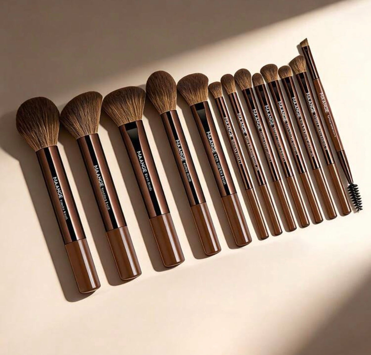Maange ensemble de pinceaux 13 pièces + trousse (marron)
