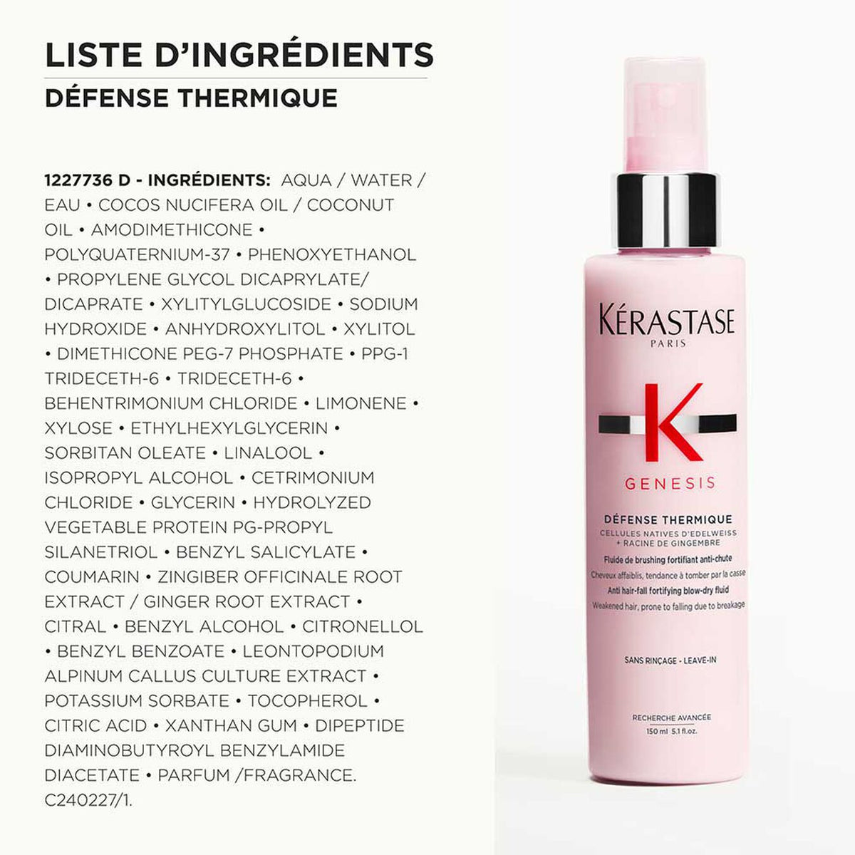 KÉRASTASE Genesis Défense Thermique - Fluide de brushing fortifiant anti-chute 150ml