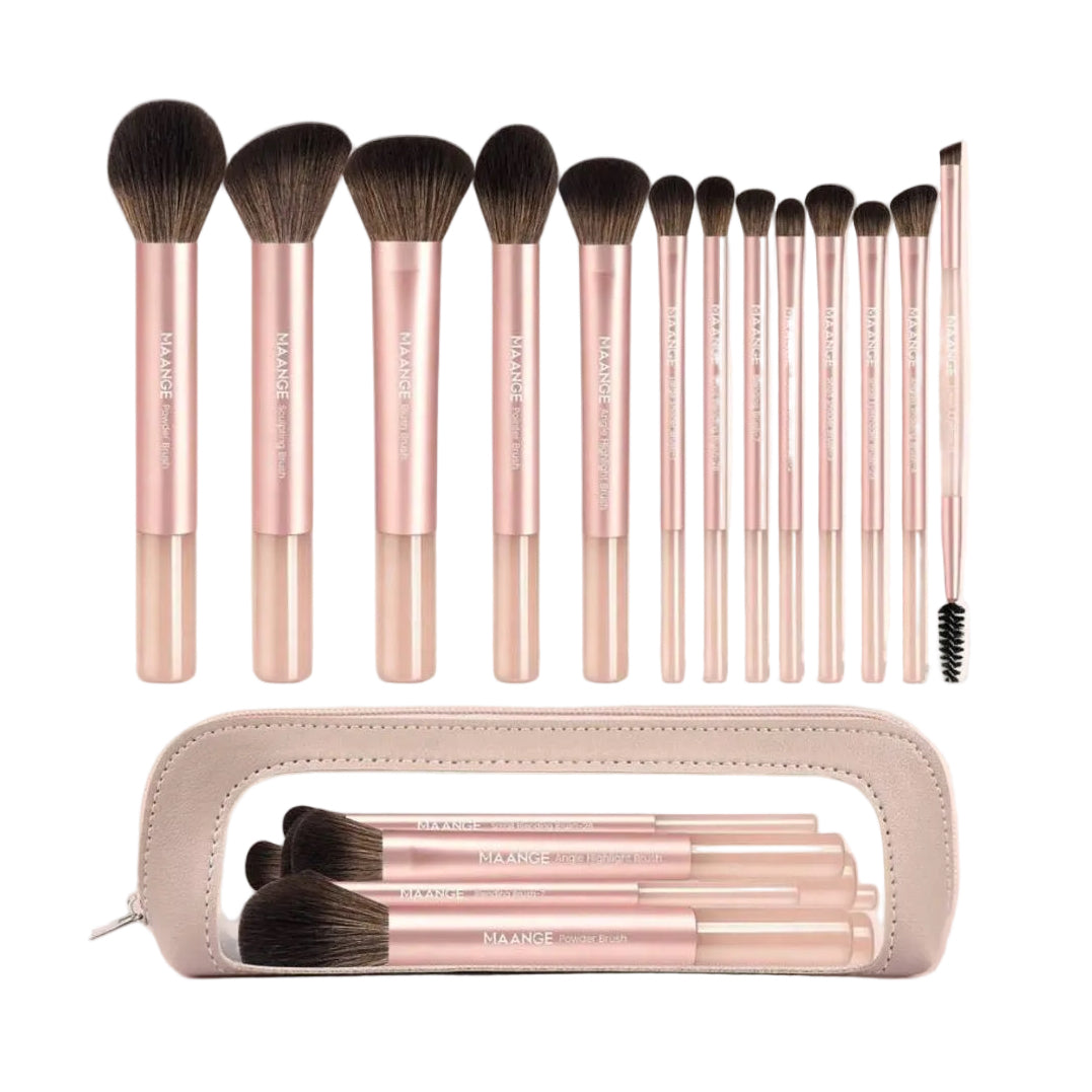 Maange ensemble de pinceaux 13 pièces + trousse (rose)
