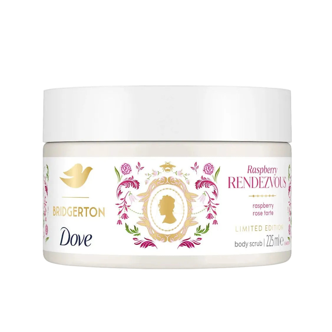 Dove gommage corporel bridgertorn à la framboise & vanille, 225ml