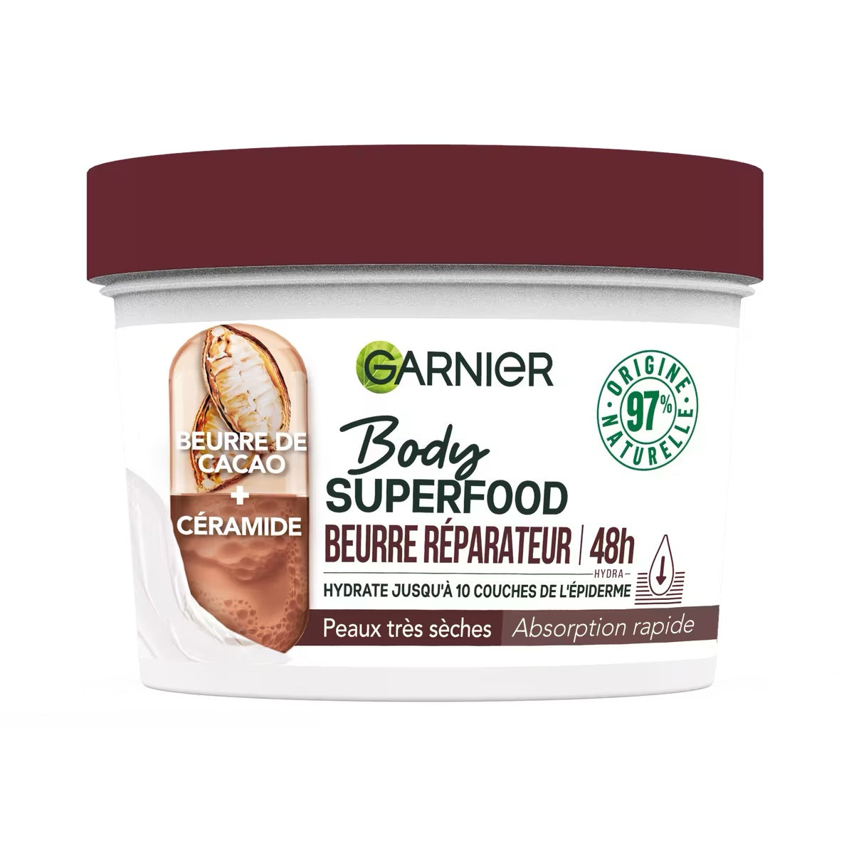 Garnier Body Superfood beurre réparateur au cacao, 380ml