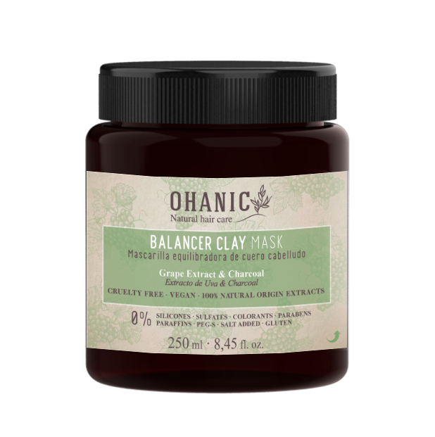 OHANIC Balancer clay mask - masque équilibrant pour le cuir chevelu gras, 250ml