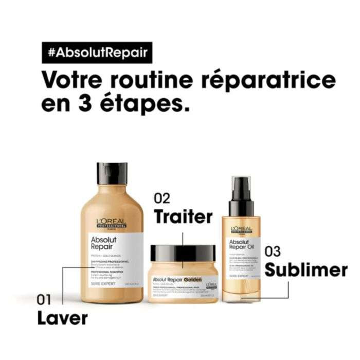 L'Oréal Professionnel Absolut Repair - Shampoing réparateur et hydratant pour cheveux abîmés
