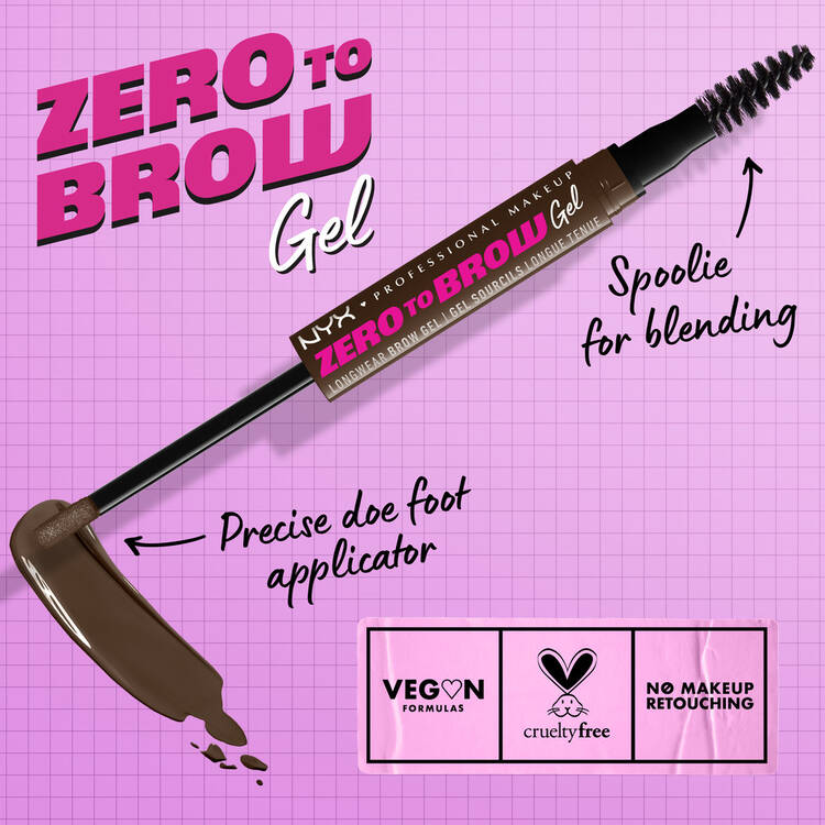 Nyx professional makeup Zero to Brow Gel - gel sourcils longue tenue waterproof