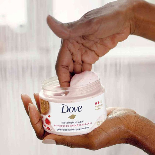 Dove gommage exfoliant pour le corps pépins de grenade & beurre de karité 298g
