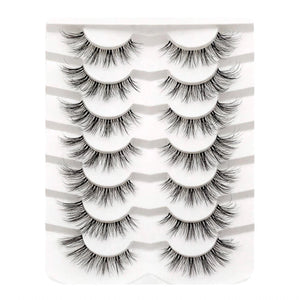 Faux cils 7 paires en forme d’oeil de chat, naturels et effilés