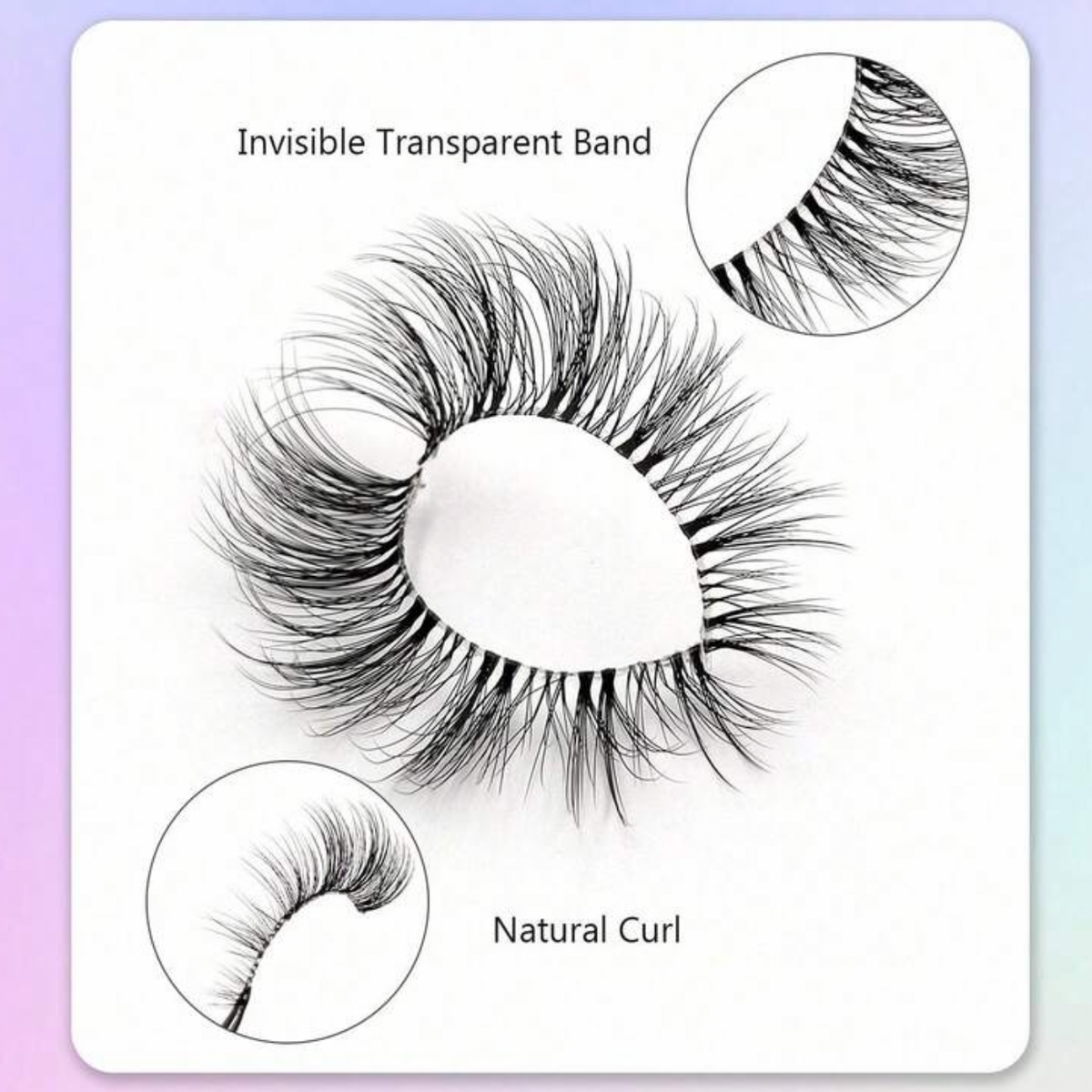 Faux cils 7 paires en forme d’oeil de chat, naturels et effilés
