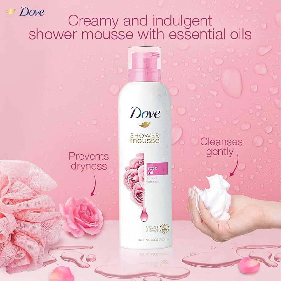 Dove Shower Mousse Rose Oil 200ml