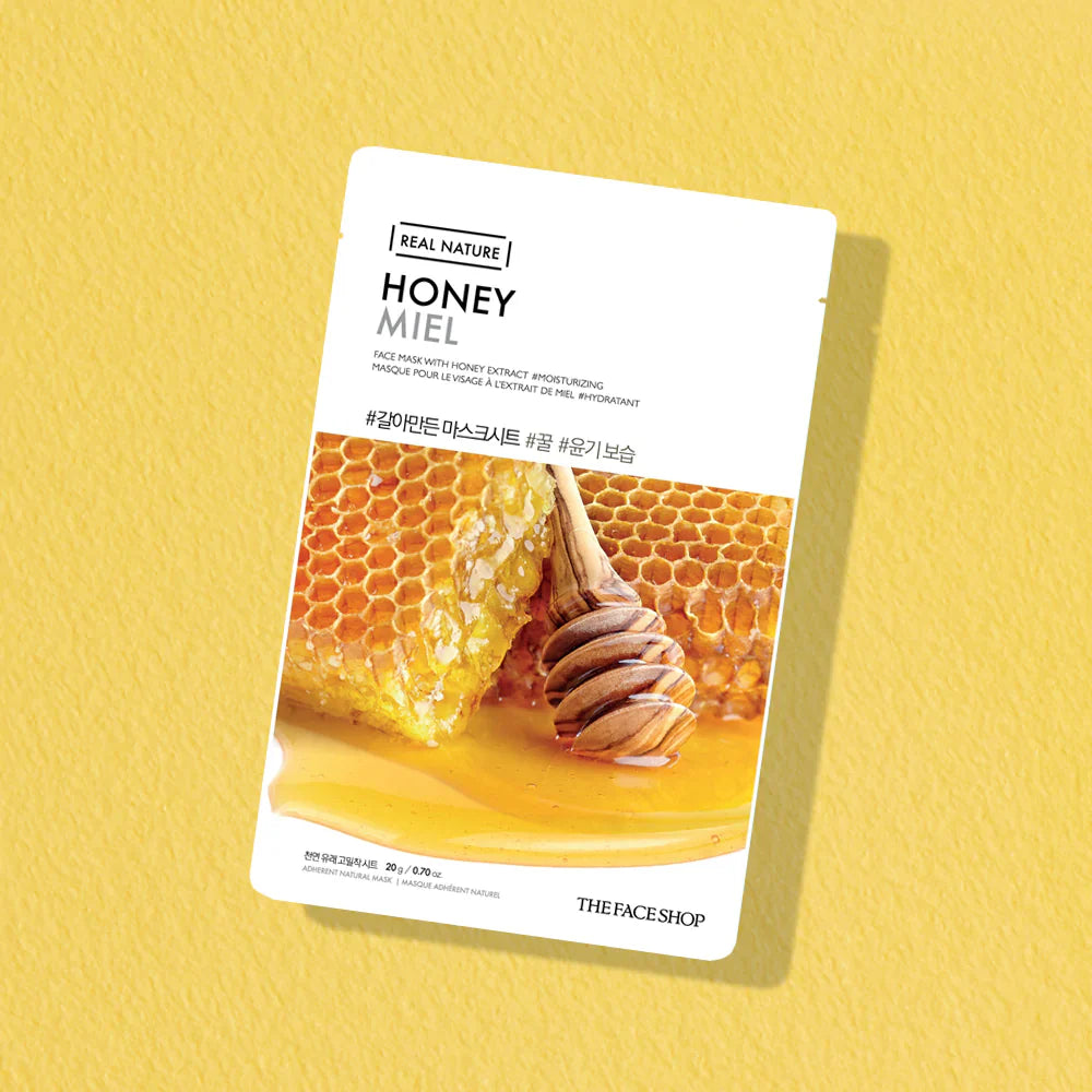 The face shop real nature honey face mask - masque en tissu au miel
