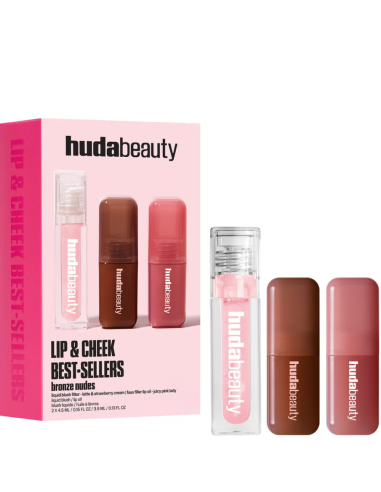 Huda beauty bronze nudes lip&cheek best sellers