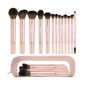 Maange ensemble de pinceaux 13 pièces + trousse (rose)