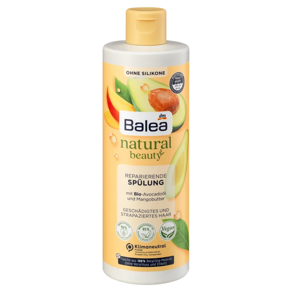 Balea Natural Beauty Après Shampooing Réparateur Avocat & Mangue, 350ml