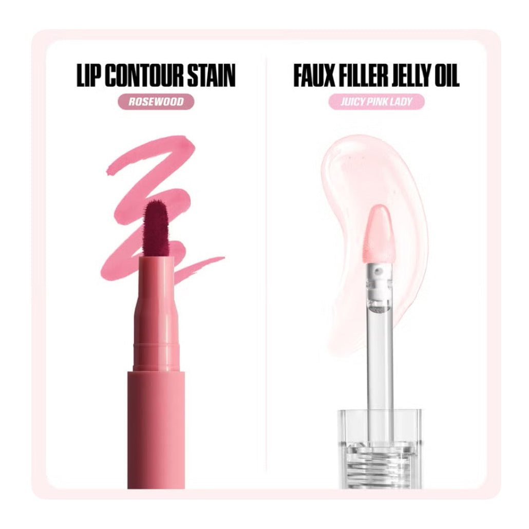 HUDA BEAUTY Kiss Me Rosy Pink Lip Duo - coffret duo lèvres