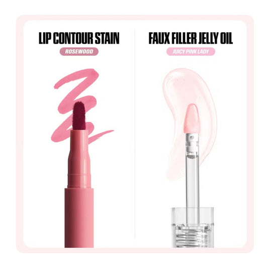 HUDA BEAUTY Kiss Me Rosy Pink Lip Duo - coffret duo lèvres