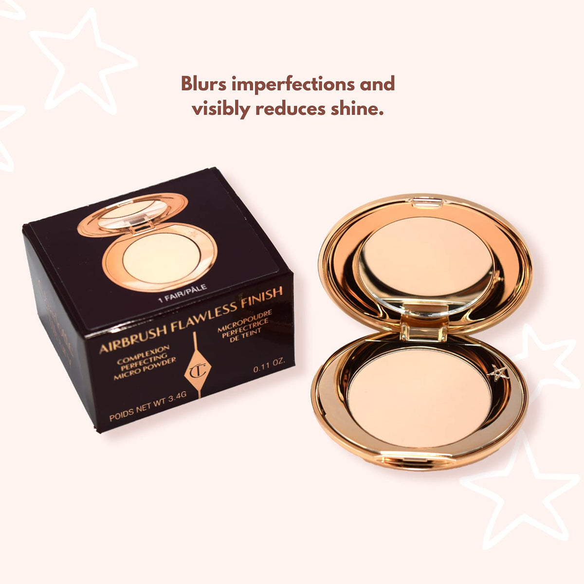 Charlotte Tilbury Airbrush Flawless Finish - بودرة بحجم صغير (3.4 جم)