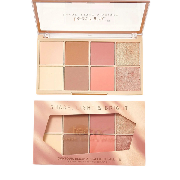 TECHNIC SHADE, LIGHT & BRIGHT CONTOUR, BLUSH AND HIGHLIGHT PALETTE