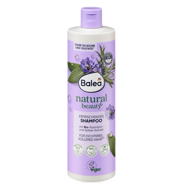 Balea Shampooing Natural Beauty extraits de romarin & de sauge bio, 400 ml