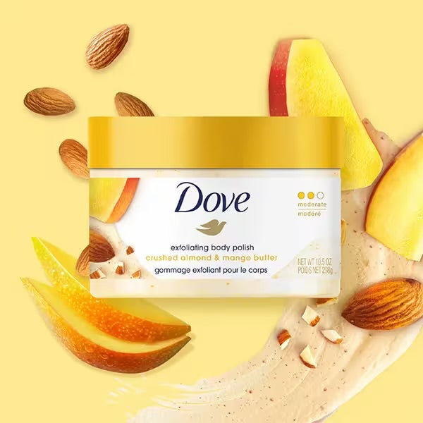 Dove gommage exfoliant amandes concassées & beurre de mangue 298ml