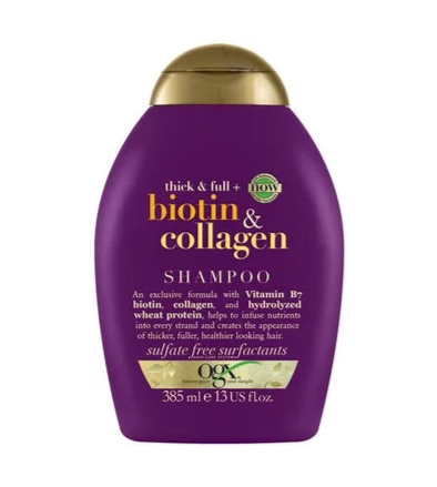 Ogx biotin & collagen shampoo, 385ml