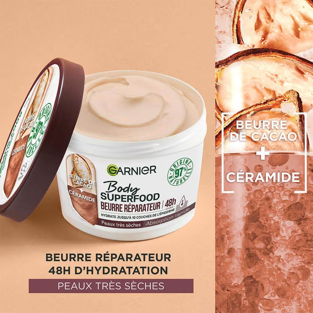 Garnier Body Superfood beurre réparateur au cacao, 380ml