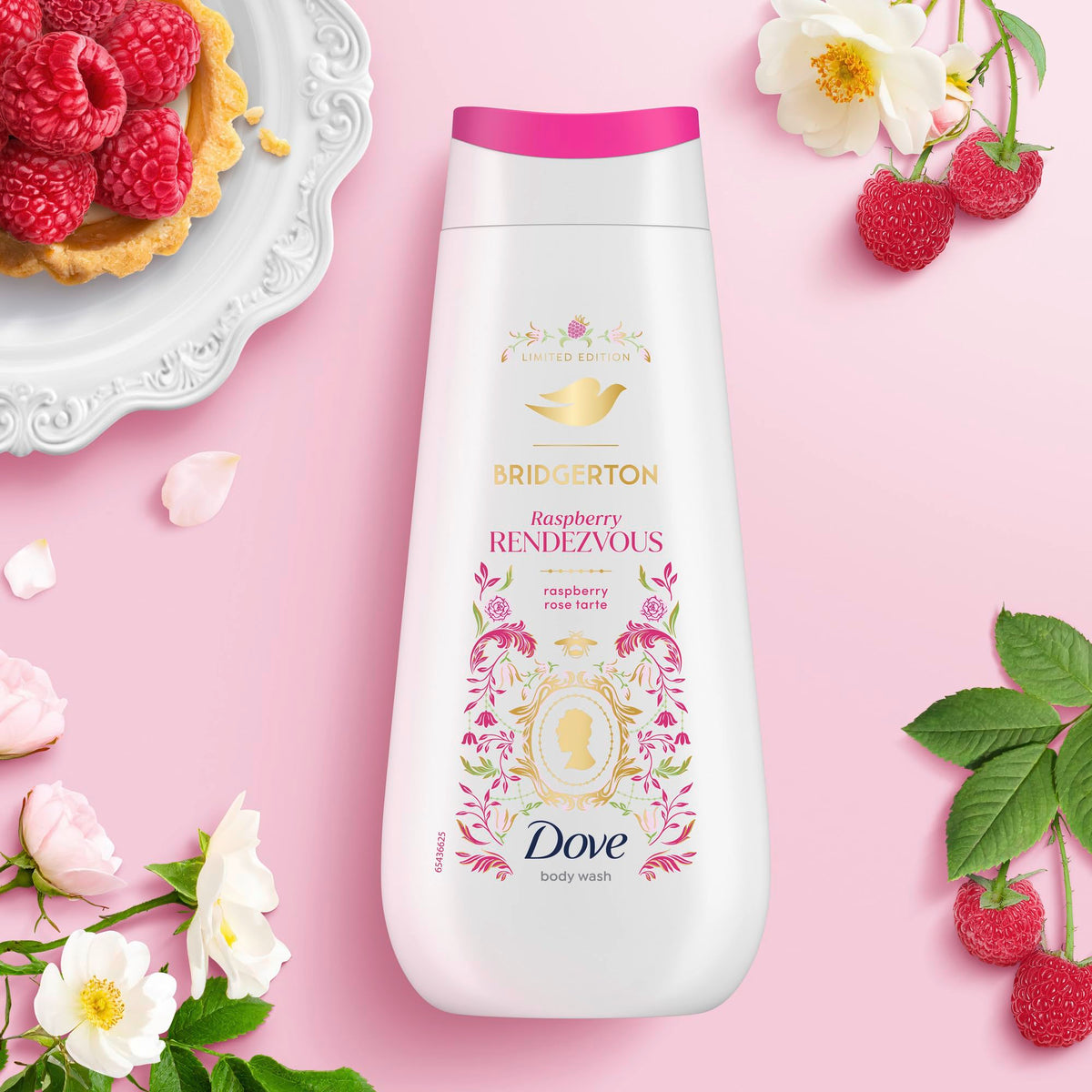 Dove gel douche bridgertorn à la framboise & vanille, 225ml