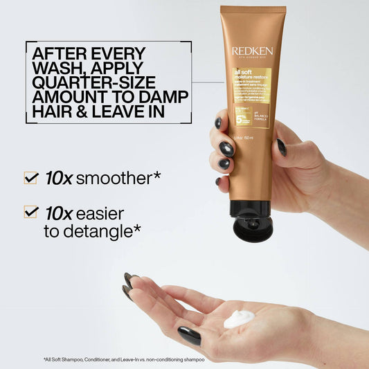 REDKEN All Soft moisture leave in 5%- Traitement sans rinçage, 150ml