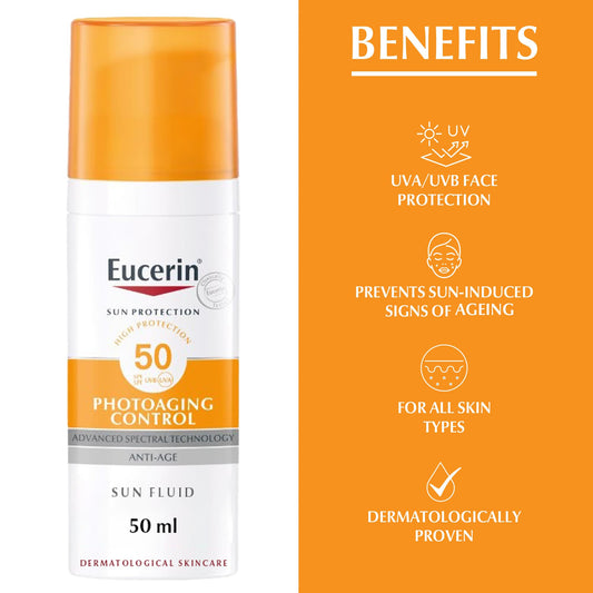 Eucerin Sun Fluide Visage Anti-âge Photoaging Control SPF 50+