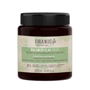 OHANIC Balancer clay mask - masque équilibrant pour le cuir chevelu gras, 250ml
