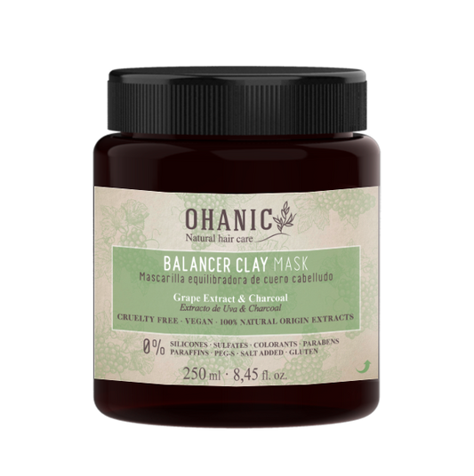 OHANIC Balancer clay mask - masque équilibrant pour le cuir chevelu gras, 250ml