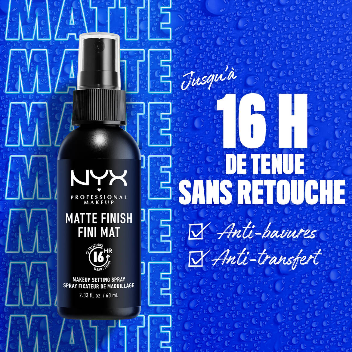 Nyx professionnal makeup - spray fixateur de maquillage fini mat